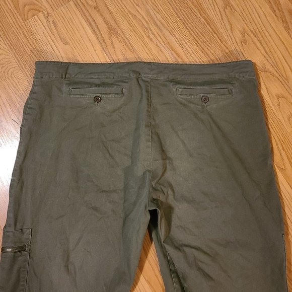 LEL LONG ELEGANT LEGS ZIP POCKET CROPPED CARGO PANTS ADJUSTABLE TIE HEM sz 16 - Picture 4 of 7